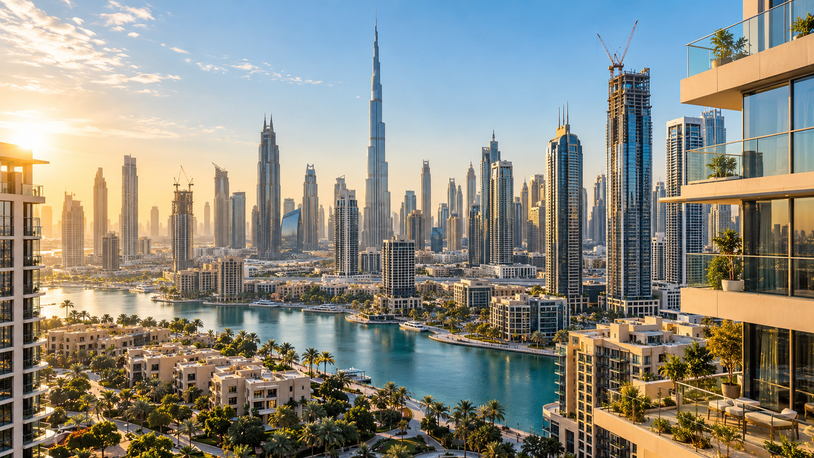 Dubai skyline with residential developments