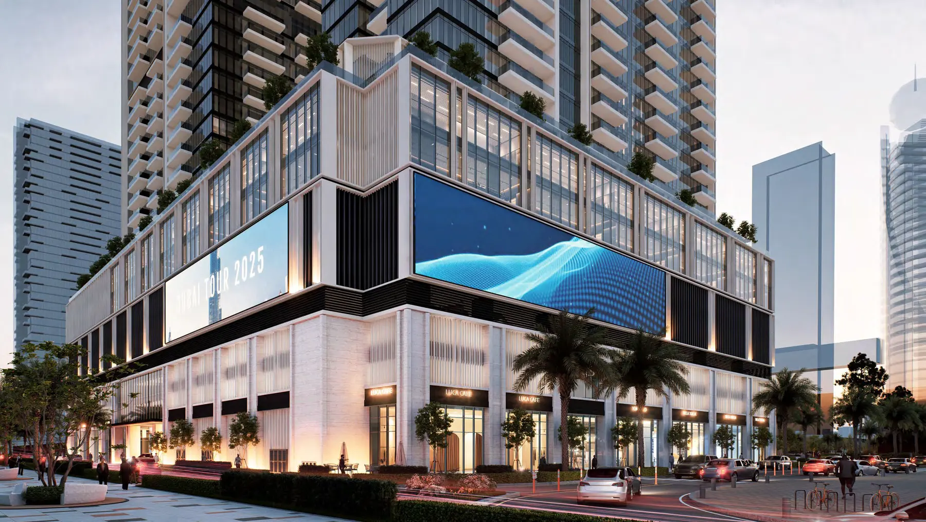 Avenue Park Towers retail podium and street frontage