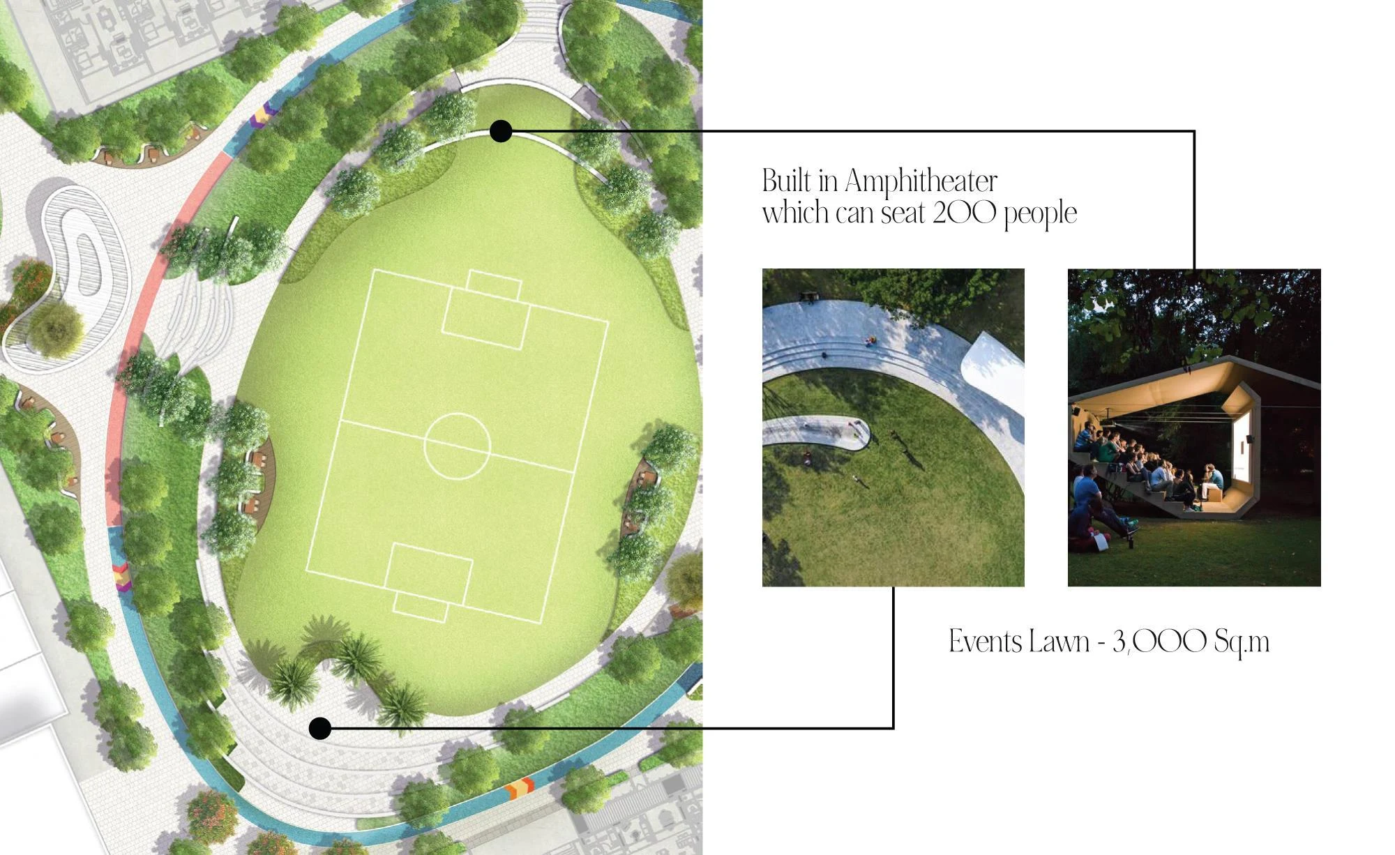 Amphitheatre & Event Lawn - brochure illustration