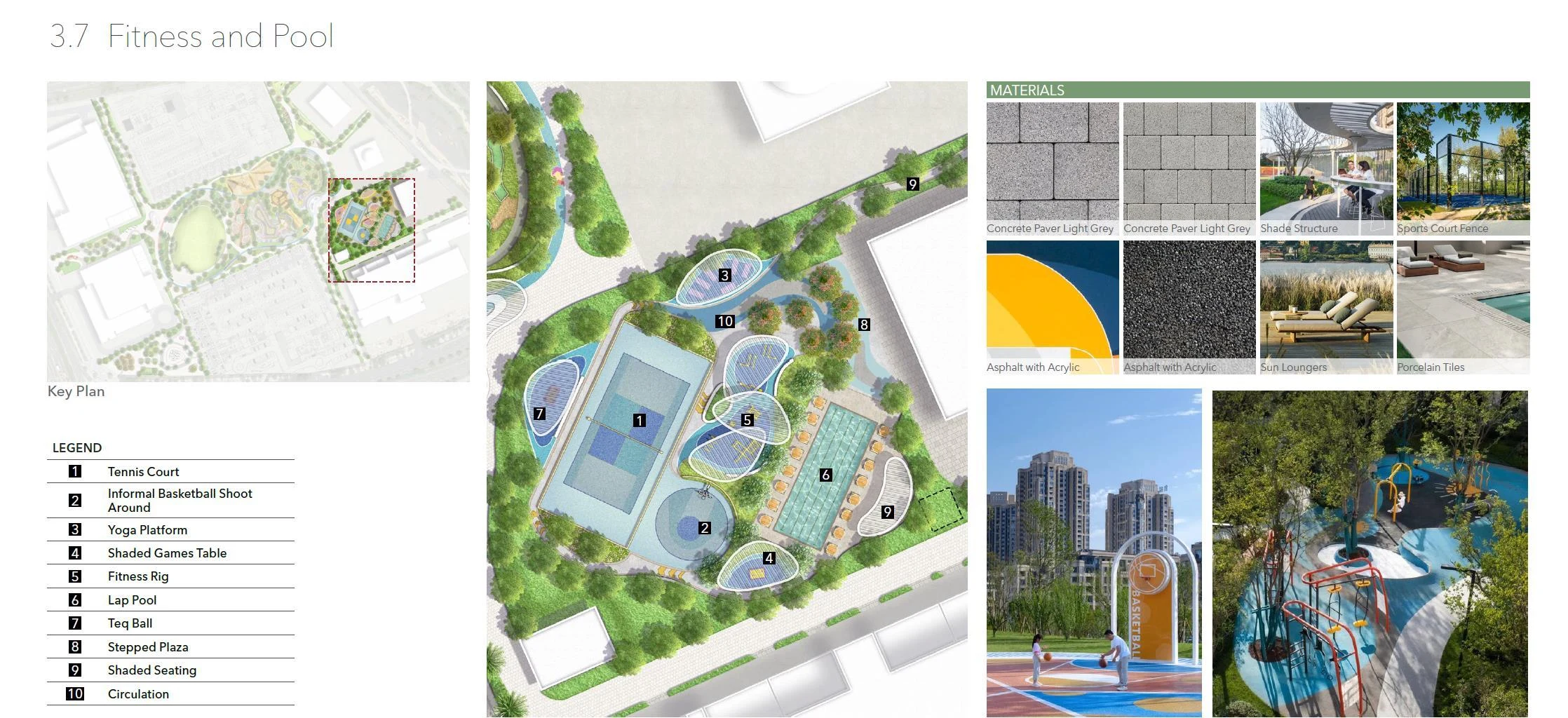 Fitness & Lap Pool - brochure illustration