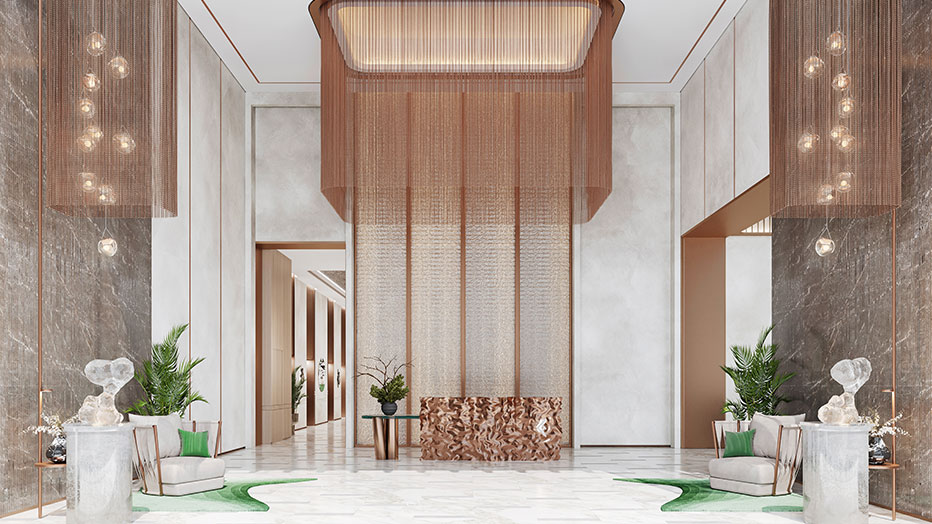 Mercer House interiors — grand lobby