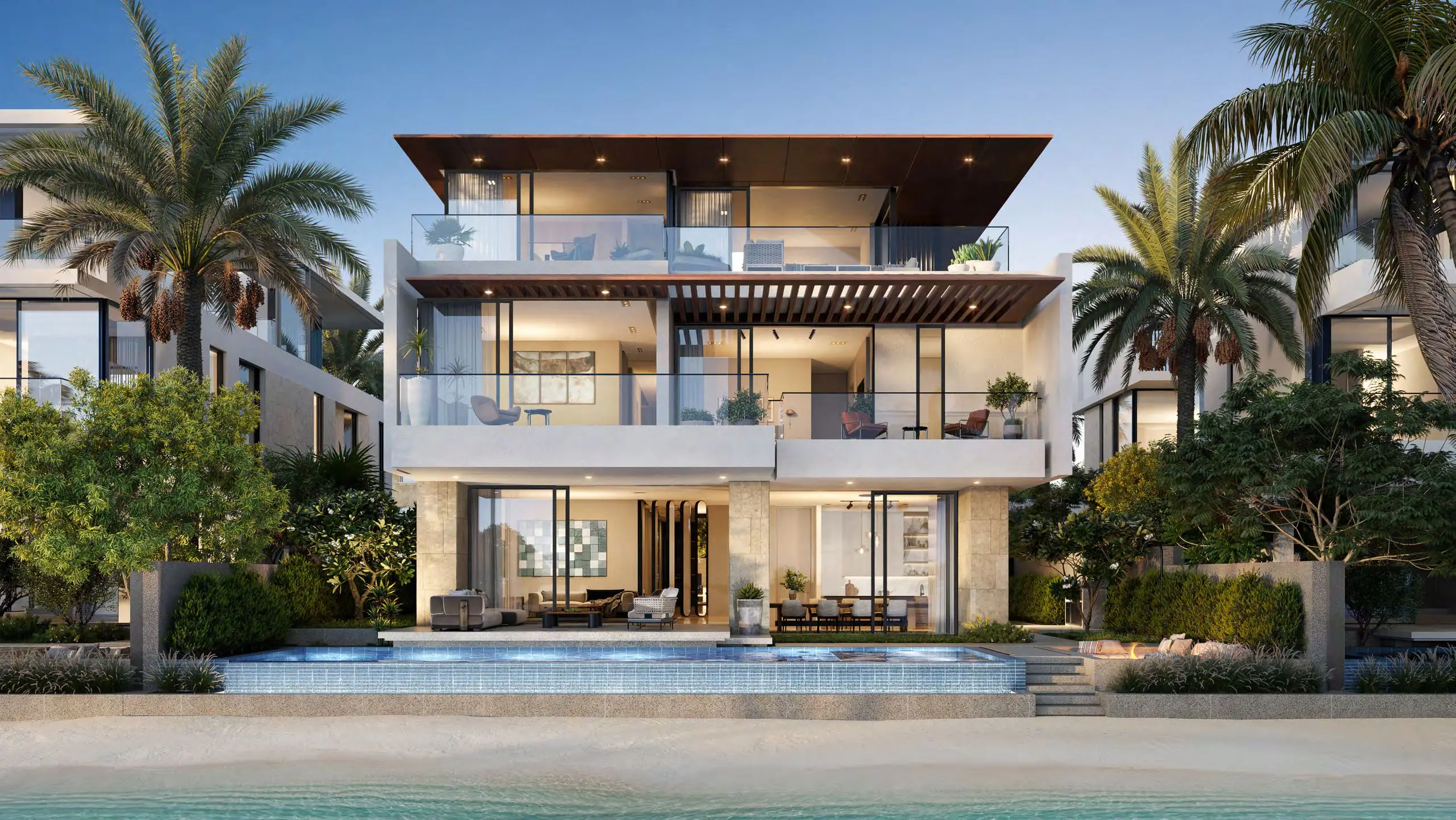 Palm Jebel Ali beachfront villa exterior