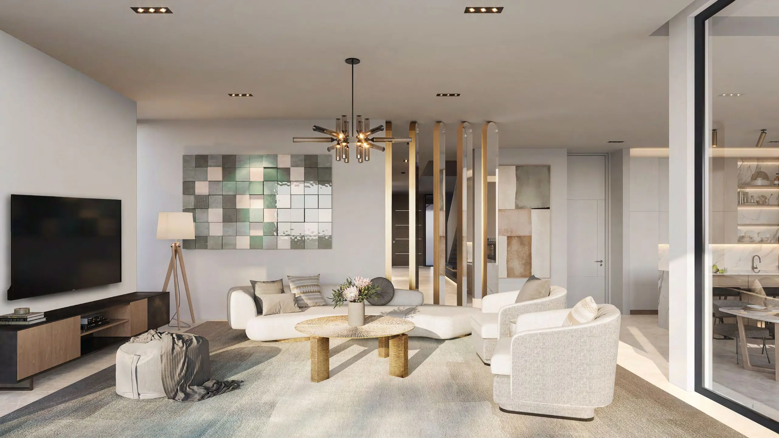 Palm Jebel Ali villa living and dining interior