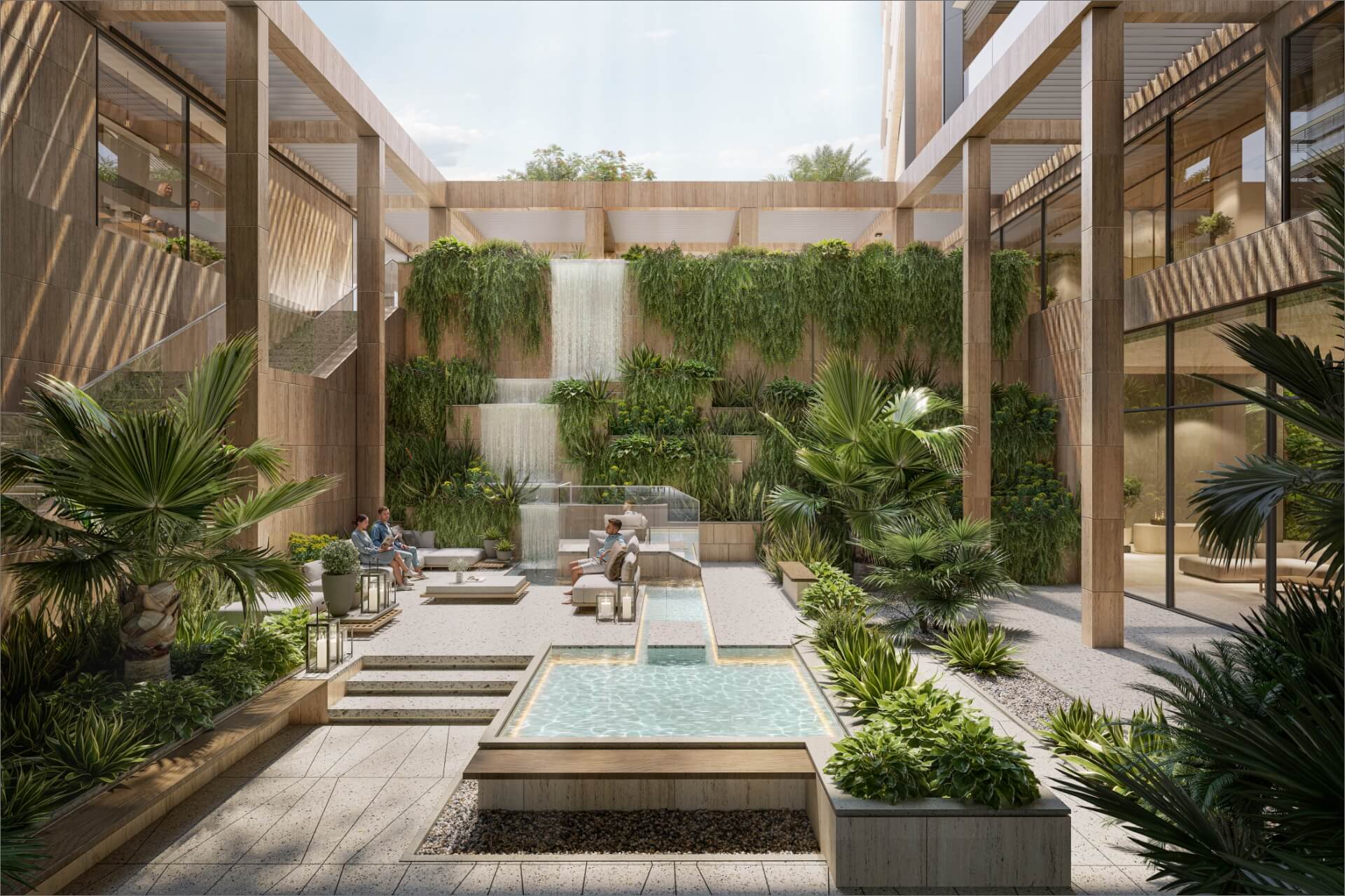 Landscaped courtyard